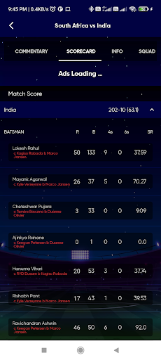 Screenshot Live Cricket Scores - Live Tv