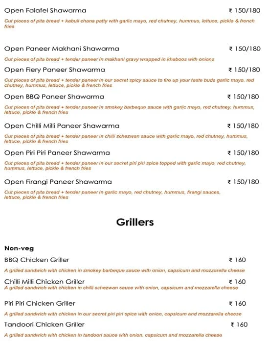 Shawarmaji menu 