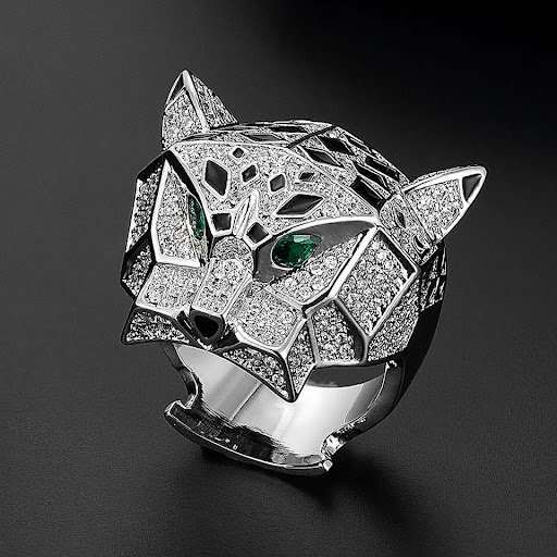 Title 3, Gold And Rhodium Plating Leopard Man for a bold...