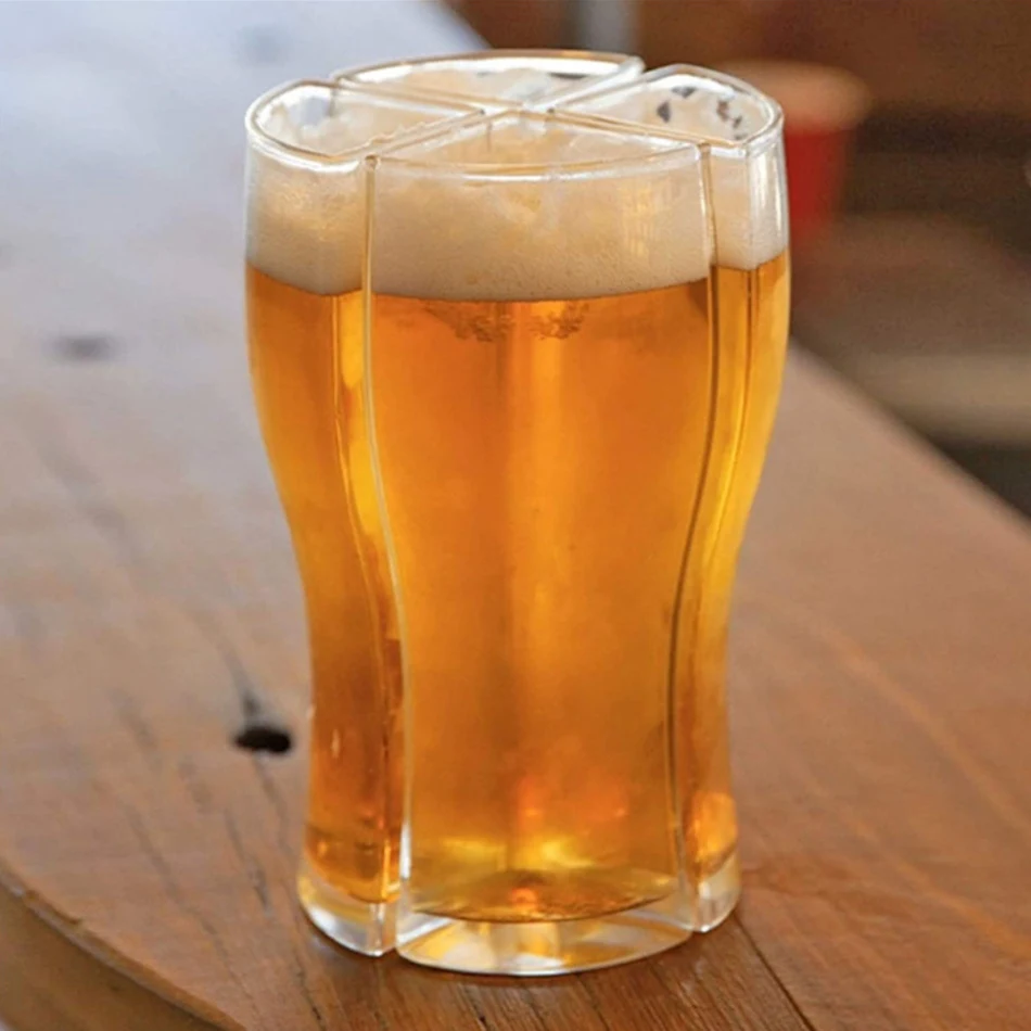 Vier-in-één bierglas Super Schooner Kwart wijnglas voor kerstfeest Perfect voor bier en wijn, ideaal voor de feestdagen