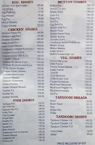 Velu Family Restaurant menu 2