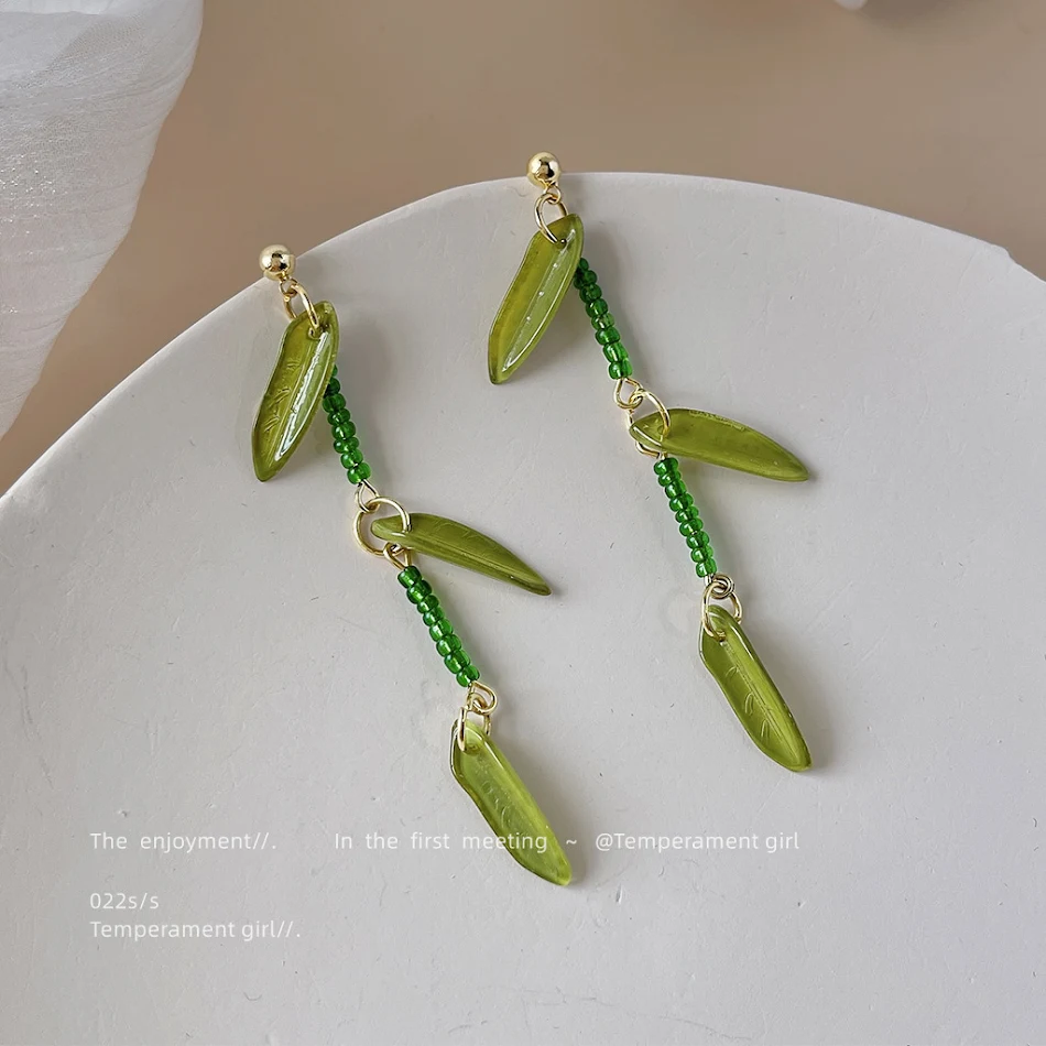 Nieuwe Chinese zomer Mori Style handgemaakte 925 zilveren pin oorbellen. Origineel ontwerp voor een unieke uitstraling en zomerse elegantie.