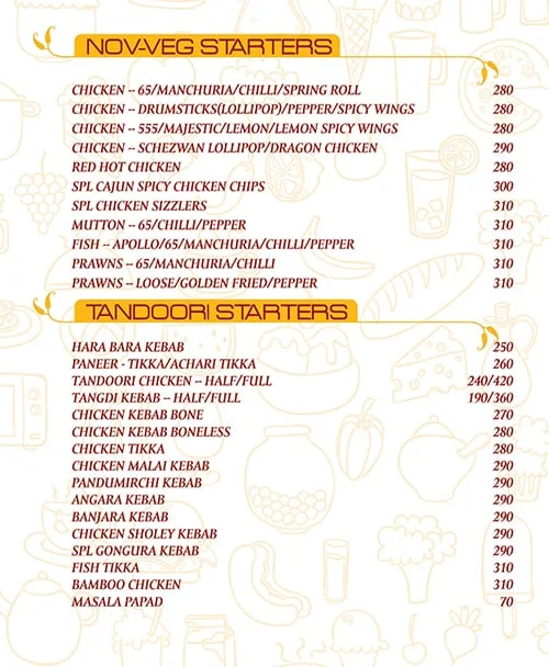 Hyderabad Chefs menu 