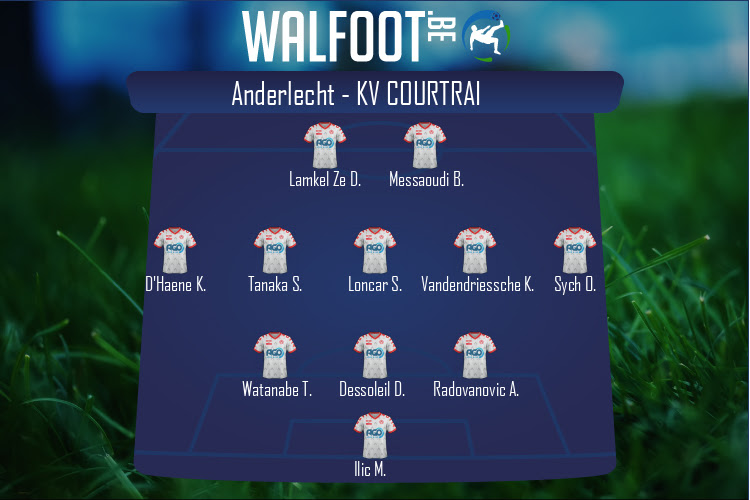 Composition KV Courtrai | Anderlecht - KV Courtrai (18/09/2022)