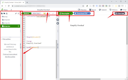 Simplify Overleaf