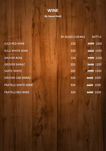 TDS Restro Lounge menu 