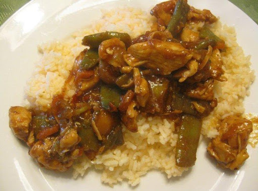 Sweet and Sour Pork with orange rice