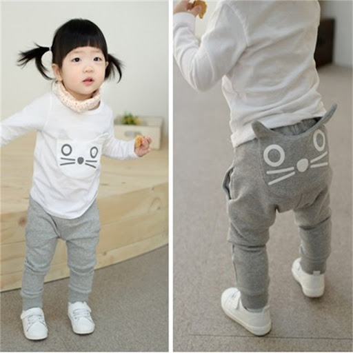 Title 2, Childrens Cartoon Cat Harem Pants in Autumn