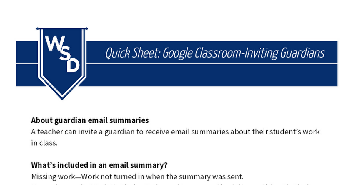 Google Classroom: Inviting Guardians