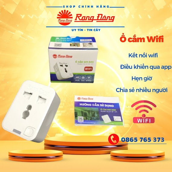 Ổ Cắm Thông Minh Rạng Đông, Ổ Cắm Wifi 16A, Điều Khiển Từ Xa Bằng Wifi Trên Điện Thoại