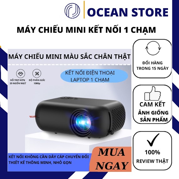 Máy Chiếu Kết Nối Không Dây, Máy Chiếu Mini Tại Nhà, Thiết Bị Chiếu Video, Hình Ảnh Kết Nối Với Điện Thoại, Laptop