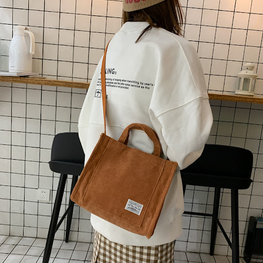 Title 5, Korean Style Corduroy Canvas Bag, perfect for e...