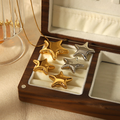 Title 5, New 18K Gold Plated XINGX Earrings and Necklace...