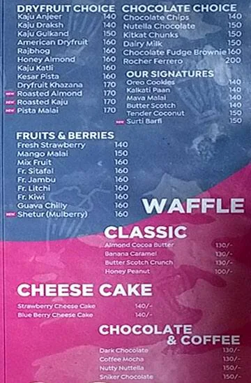 51 Rainbow Ice Cream menu 