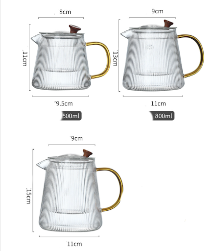Title 6, Striped Glass Teapot Thickened Heat Resistant V...