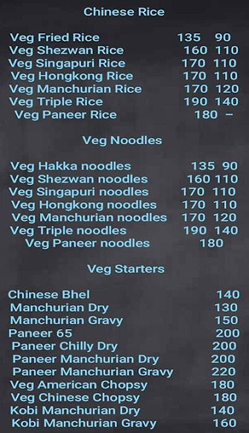 Aarohi Chinese and Bhojnalay menu 