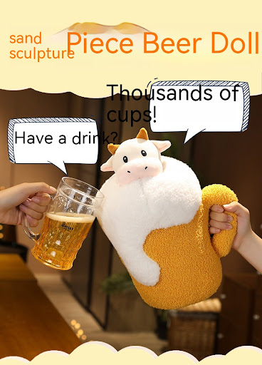 Title 15, Home Decoration Beer Cow Doll Pillow, Soft and ...