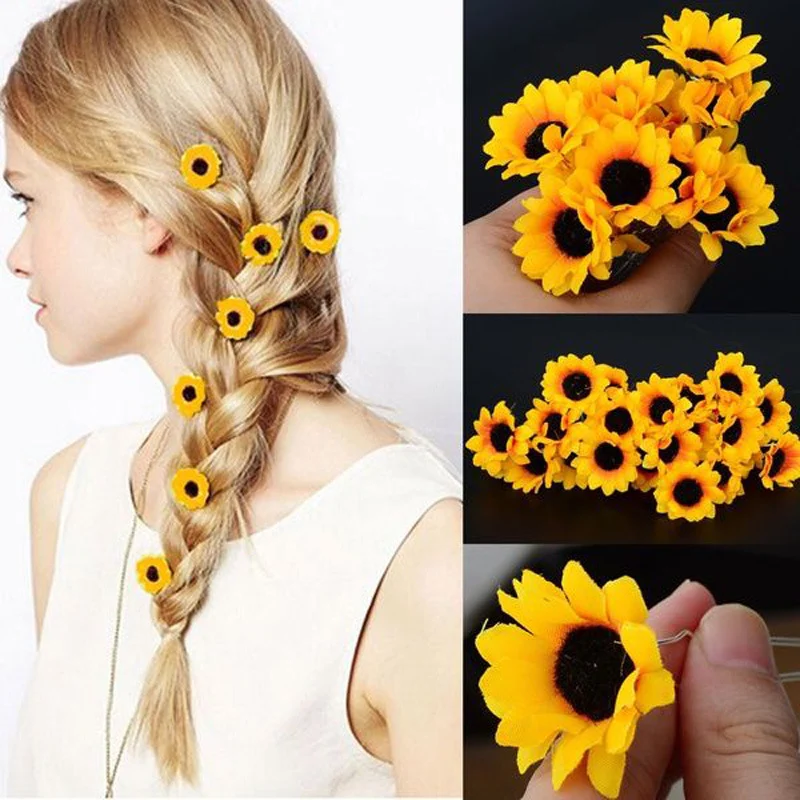 SUNFLOWER Pin Simulacija Ukosnica U-oblikovana Kapa za Glavu. Dodajte sunčani dodir vašoj frizuri sa ovim elegantnim i jedinstvenim ukrasom za kosu.