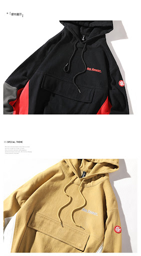 Title 6, New contrast color hooded sweater mens cotton ...