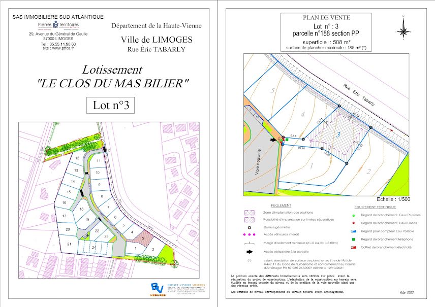 Vente terrain  508 m² à Landouge (87100), 67 500 €