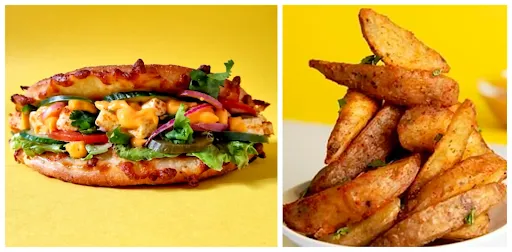 Tandoori Paneer Moon Rocks + Peri Peri Potato Wedges