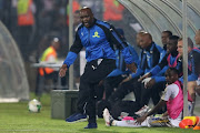 Pitso Mosimane of Mamelodi Sundowns during the Absa Premiership match between Maritzburg United and Mamelodi Sundowns at Harry Gwala Stadium on April 25, 2018 in Durban, South Africa. 