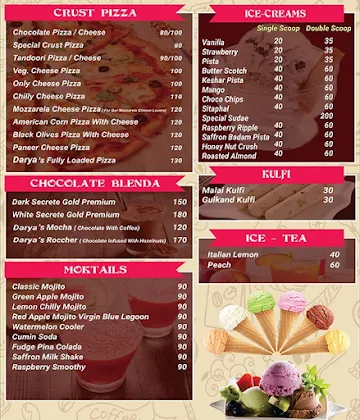 Darya Cafe & Ice Cream Parlour menu 