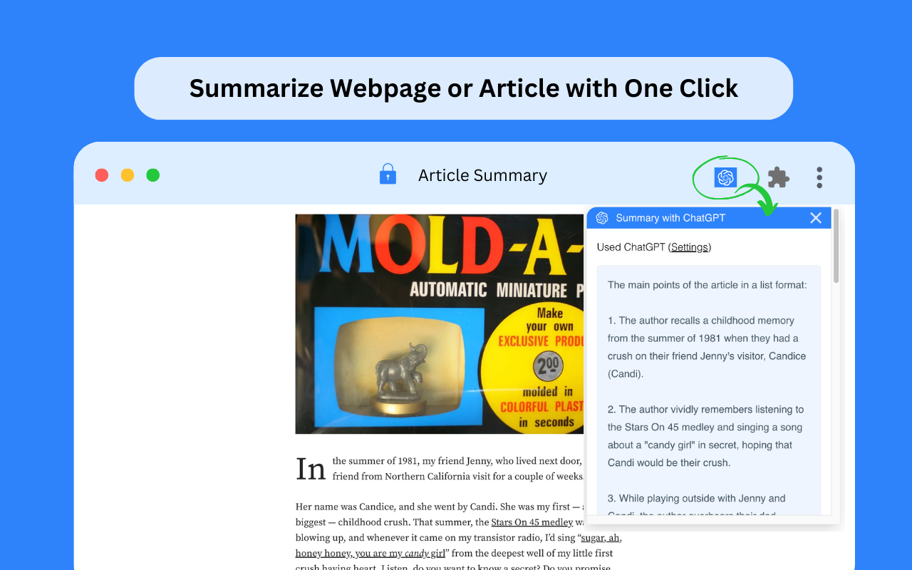 Article Summarizer Chrome Extension 