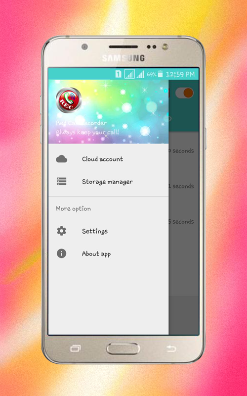 Android application Red Call Recorder screenshort