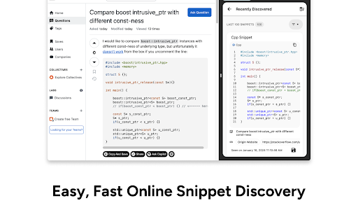 intrusive_ptr Easy, Fast Online Snippet Discovery 