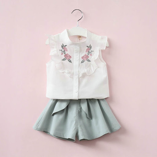 Title 6, Two Piece Floral Embroidered Jacket With Bow Sh...