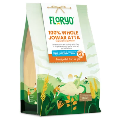 Floryo 100% Whole Jowar Atta (Sorghum Flour) 500 Gm