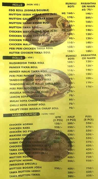 Hunger Spot menu 