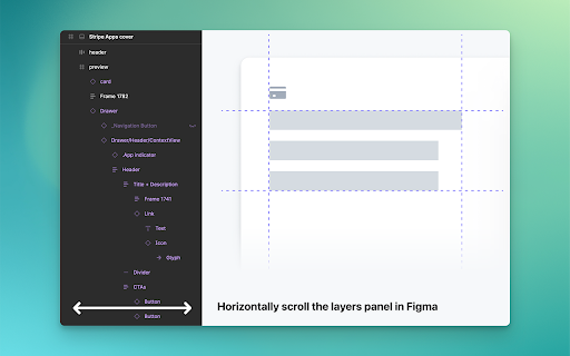 Horizontally scroll the layers panel in Figma