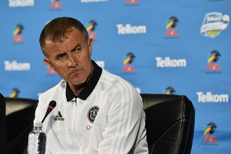 Orlando Pirates coach Milutin Sredojevic during the Orlando Pirates Press Conference at PSL Offices on November 22, 2018 in Johannesburg, South Africa.