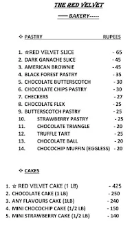 The Red Velvet Bakery menu 1