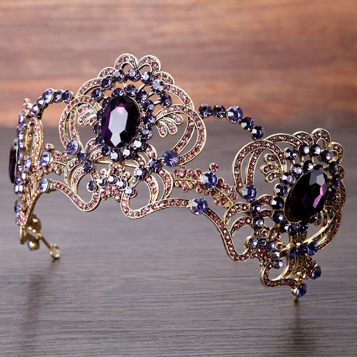 Title 1, Fashion Womens Alloy Amethyst Crown Headband a...
