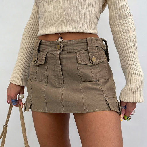 Title 9, High Waisted Pocket Stitching Work Style Skirt,...
