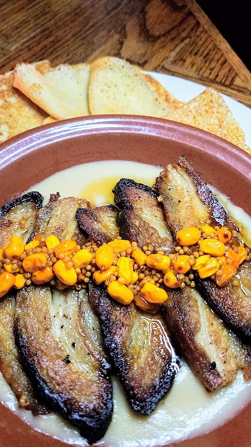 Kachinka for Portland Dining Month 2019, Belarusian pork belly machanka. pan gravy, blini and sea buckthorn berries