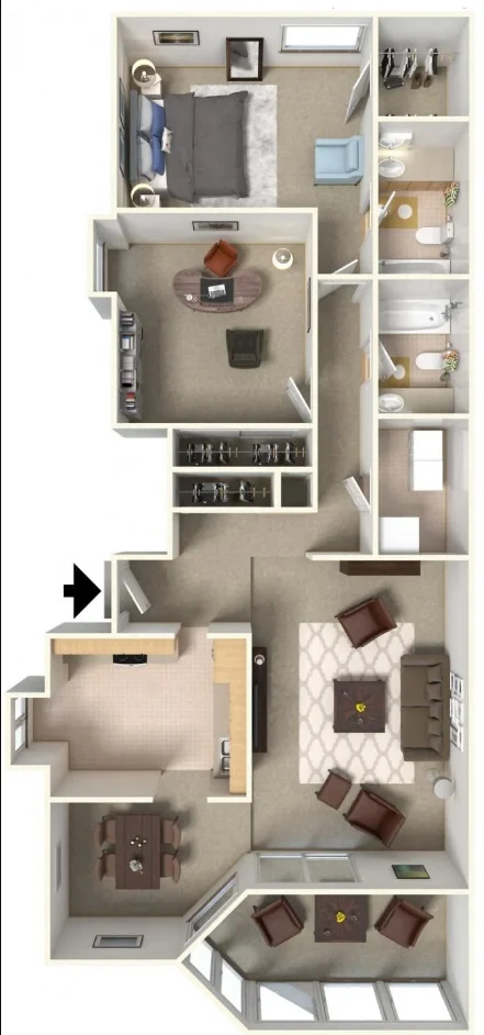 2 Bed 2 Bath