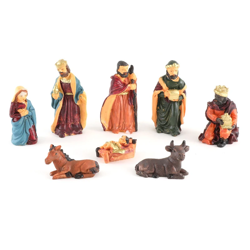 Title 6, Adorno de Navidad religioso de 8 piezas con fig...