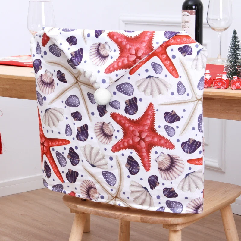 Cubierta de silla navideña para ancianos con muñeco de nieve, ciervo y dibujos animados creativos. Decoraciones navideñas con impresión dúplex.