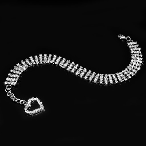 Title 4, Four-Row Rhinestone Pet Collar Dogs And Cats He...