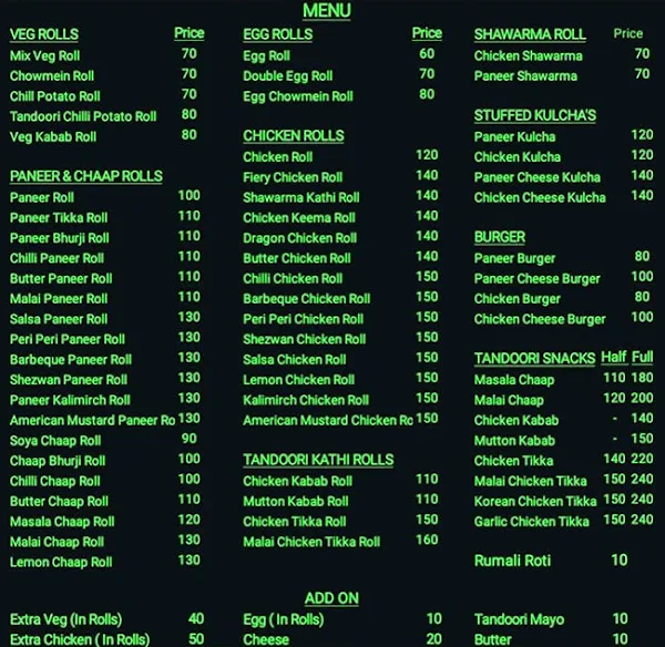 The Shawarma Bite menu 