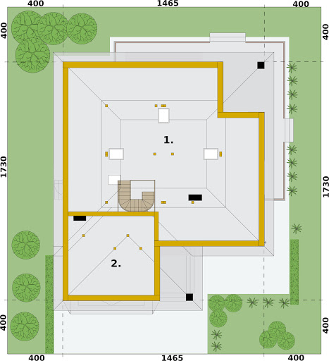 Alexandria projekt domu z bali drewnianych - Rzut strychu