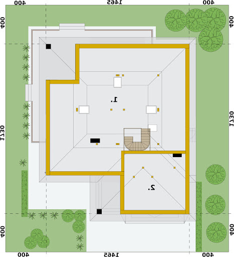 Alexandria projekt domu z bali drewnianych - Rzut strychu