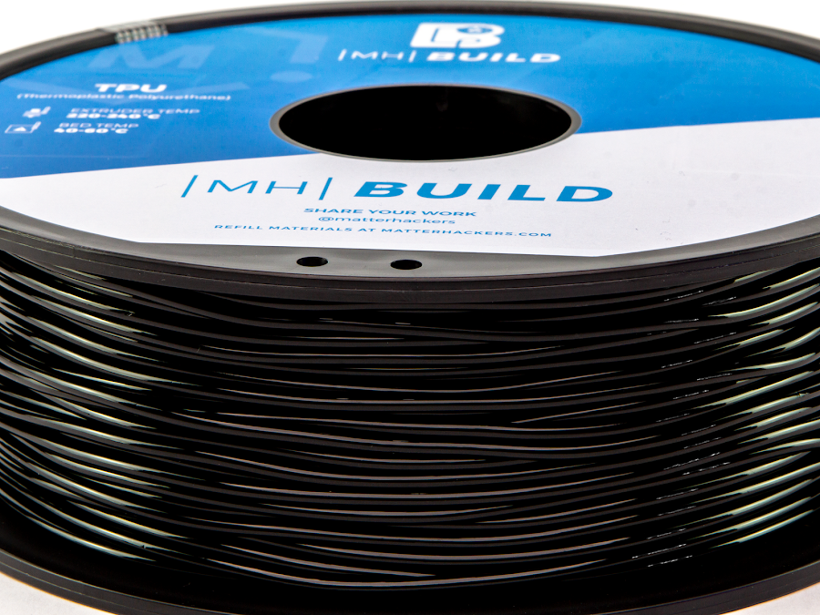 Black MH Build Series TPU Flexible Filament - 1.75mm (1kg)