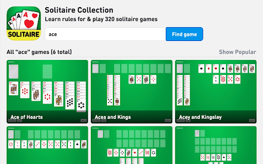 Solitaire Collection with Rules (320 Games)