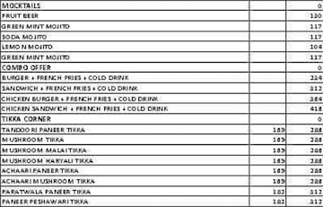 Darsh Tea Company menu 