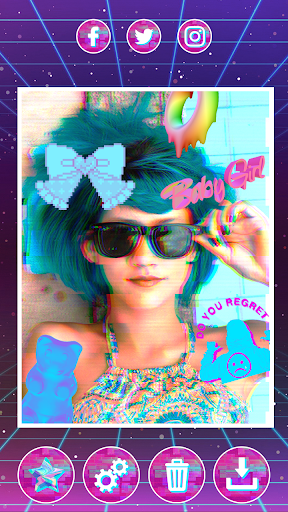 Aesthetic Photo Editor Glitch  Vaporwave Stickers